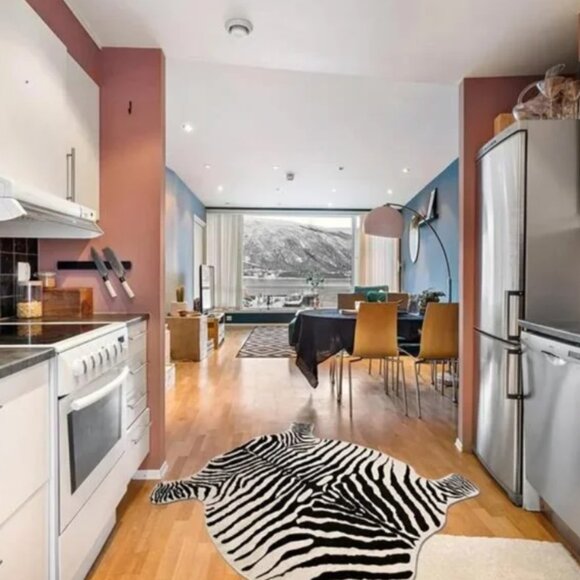 Area Rug Faux Zebra Print Rug 4.3x4.7 Feet Rug/Mat/Carpets for Home - Picture 6 of 6